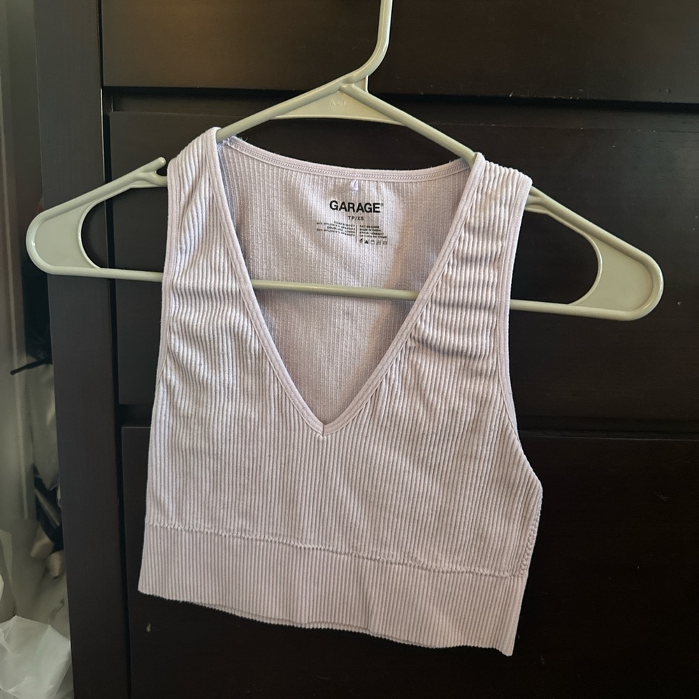 Garage Women's Ribbed Light Purple Crop Top